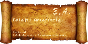 Balajti Artemíszia névjegykártya